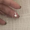 wholesale S925 Sterling Silver Flashing Zircon Brushed Little Star Necklace, Lucky Star Pendant, Niche Design, High-End Elegant Sweet Collarbone Chain-0-5