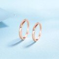 wholesale S925 sterling silver moissanite couple ring set, minimalist design plain band champagne gold ring-0-2
