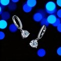 S925 Sterling Silver Moissanite Stud Earrings, Three-Prong Setting, Minimalist Design-0-1