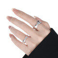 wholesale S925 Sterling Silver Smooth Wide Rope Knot Ring Women Minimalist Style Small Personality Ins-0-3
