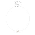 Metal Chain Freshwater Pearl Necklace with Hidden Pendant-0-3