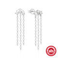 wholesale S925 Sterling Silver Rhinestone-Studded Tassel Chain Earrings, Light Luxury Fashion Earrings-0-6