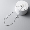 wholesale S925 Sterling Silver Black Bean Geometric Circle Necklace Korean Style Fashion Commuter Necklace Y01328-0-3