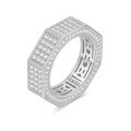 wholesale S925 Sterling Silver European and American Cross-Border Hit Full Moissanite Men's Ring Fashion Sparkling Hollow-Out Hip-Hop Trend Factory Direct-0-4