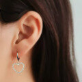 wholesale Sterling Silver New Hollow-Out Heart Earrings for Women, Viral Same Style Versatile Ear Wholesale-0-2