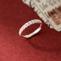 wholesale 990 sterling silver fresh and sweet ins-style niche design unique fashion coin ring R02593-990 Pure Silver Ring Silver&gt;Adjustable Opening