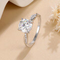 wholesale S925 sterling silver plated with 18K gold, 2-carat classic four-prong moissanite ring for women's engagement, cross-border hot-selling new style-0-6