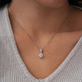 Sterling Silver 1-Carat Moissanite Pendant Necklace for Women-0-2