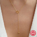 wholesale S925 Sterling Silver Y-shaped Double Heart Couple Necklace,Ins。-0-2