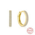 wholesale S925 silver curved wave two-tone diamond-accented ear cuff, a classic hot-seller and trendy INS earring-0-11
