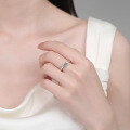 S925 Sterling Silver Full Moissanite Women's Ring, Minimalist and Versatile-0-2
