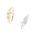18K Gold Plated S925 Sterling Silver D Color Moissanite Women's Stack Ring-0-3