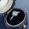 S925 Silver Inlaid Natural Weicui Sunflower Ring-0-4