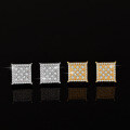 Sterling Silver Moissanite Geometric Square Earrings for Women-0-2