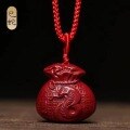 wholesale Metal material Zhu sand genuine product twelve Chinese zodiac fortune bag pendant for men and women purple gold sand money bag necklace accessory Year of the Dragon hanging piece-0-10