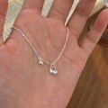 wholesale S925 Sterling Silver Pendant Necklace for Women, Small and Minimalist, Unique Design, Collarbone Chain, Korean New Edition-0-5