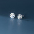wholesale S925 Silver Korean Version Minimalist Fashion Trend Single Diamond Threaded Stud Earrings Elegant Ear Jewelry M01956-0-4