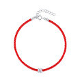 wholesale S925 Sterling Silver Single Moissanite Red Rope Bracelet, a popular lucky accessory for women-0-4