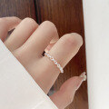 wholesale S925 Sterling Silver Chain Ring Minimalist Niche Luxury Adjustable Open Finger Ring Index Finger Ring Same as Xiaohongshu-0-1