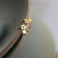 wholesale AU375 9K Gold Star Ear Stud Ear Hoop Korean Dainty Jewelry-9K per price
