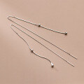 wholesale S925 Silver Fashion Light Bead Snake Bone Chain Ear Thread Summer Temperament Personality Earrings G9801-0-1
