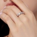 wholesale S925 Sterling Silver French New Arrival Heart-shaped Row Diamond Ring for Women, High-end Sense Design, Versatile Love Ring-0-1
