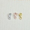 wholesale 925 Sterling Silver Rose Gold Plated Teardrop Clasp Necklace Spring Lobster Clasp Bracelet DIY Jewelry Findings Wholesale-0-0