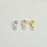 wholesale 925 Sterling Silver Rose Gold Plated Teardrop Clasp Necklace Spring Lobster Clasp Bracelet DIY Jewelry Findings Wholesale-7m rose gold 5000198