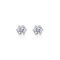 wholesale S925 Sterling Silver Minimalist and Elegant Sleep-Proof Small Stud Earrings for Women, Basic Round Cultured Piercing Moissanite Earrings-0-6