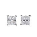 wholesale S925 Silver 7*7mm Princess-Cut White Diamond Personalized Style Stud Earrings for Cross-Border E-Commerce-0-4