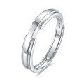 wholesale S925 Sterling Silver Original Design High-end Couple Rings Adjustable Plain Band Rings Valentine's Day Gift-0-137