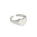 wholesale S925 Sterling Silver 517 Korean Version Ins Minimalist Design Versatile Love Heart Open Ring for Women-0-5