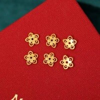 wholesale Metal S925 Silver Gold Plated 8mm Flower Spacer Beads for DIY Bracelet Necklace Stringing-A pair of receptacles