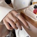 wholesale 925 Sterling Silver European and American Ins Minimalist Design Heart-shaped Ring Index Finger Ring Light Luxury Love Finger Ring-0-1