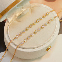 wholesale S925 Sterling Silver Red Elk Full Body Light Luxury Fine Sweet Inlaid Beautiful Zircon Bracelet for Women, Round Diamond, Elegant and High-End Sense Accessory-BS0171-Gold 925 Silver