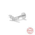wholesale S925 Sterling Silver Flat Head Threaded Body Piercing Ear Studs and Nose Rings-0-14