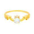 wholesale S925 Silver Plated 14K Gold Source Manufacturer Wholesale Moonstone Ring for Daily Wear Small Luxury Style-0-4