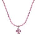wholesale S925 Sterling Silver High-End INS Style Women's Necklace with Heart-Shaped Four-Leaf Clover Pendant, Luxurious Crystal Zirconia Beaded Chain-0-7