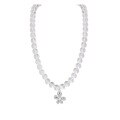 wholesale Metal Material: 925 Sterling Silver Cross-border new style floral design with optimized crystal beads, women's petite fresh fashion collarbone necklace-0-4