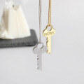wholesale S925 Sterling Silver HXL467 Korean Style Simple and Versatile Key Pendant Collarbone Necklace for Women and Students-0-1
