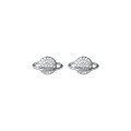 wholesale S925 Sterling Silver Shining Universe Star Earrings Small Fresh Women Full Diamond Planet Thread Ear Accessories M00925-0-4