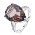 wholesale S925 sterling silver platinum-plated with natural tea crystal gemstone,。-0-4