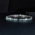 wholesale 925 Silver Tennis Bracelet with Euro-American Classic Four-Prong 05ct Full Circle Blue-Green Moissanite, Unisex-0-3