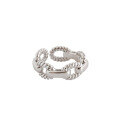 wholesale S925 Sterling Silver 239 Korean Version INS Minimalist Twist Chain Link Adjustable Ring for Women Students-0-4