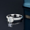 S925 Silver Double Row Bull Head Ring with Moissanite for Women-0-1
