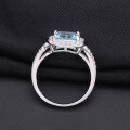 wholesale S925 Silver Luxury Fashion Natural Topaz Ring, Personalized High-End Square Natural Gemstone Ring-0-3