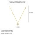 wholesale S925 Sterling Silver Cross-border Imitation Opal Tassel Star Moon Sun Necklace For Women, An。-0-6