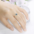 wholesale Metal material, Dunli Jewelry new dazzling retro Baroque court style London blue topaz ring niche design-0-2