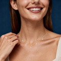 Sterling Silver Four-Leaf Clover Moissanite Necklace, Light Luxury Style-0-1