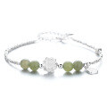wholesale 925 Sterling Silver Lotus Bracelet With Hetian Jade Turning Beads For Women-0-0